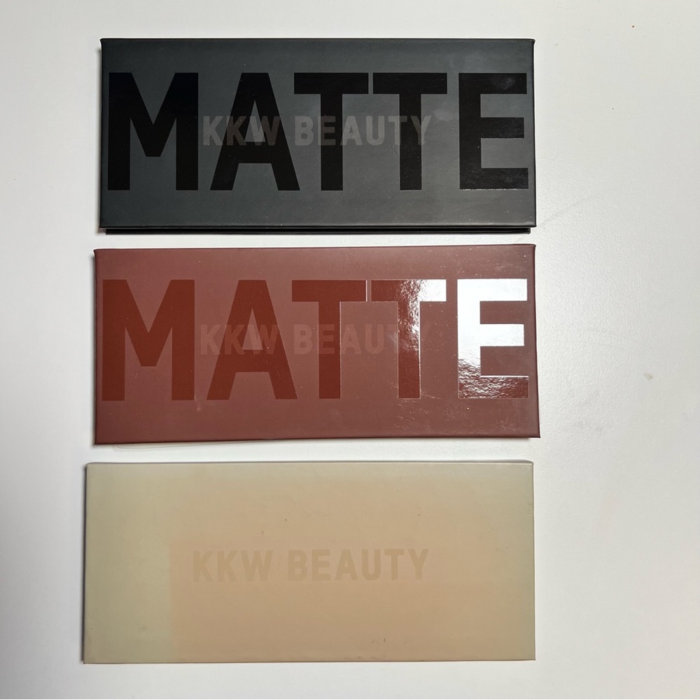 KKW Beauty trio of unused eyeshadow palettes, Classic, Matte Smoke, Matte Cocoa!